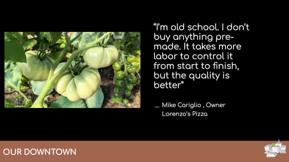 Mike Cariglio's Community Voices slide, as it runs in the full-screen slideshow